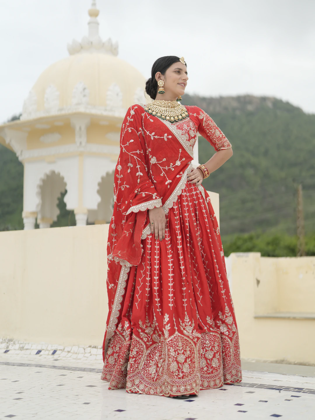 Red Rose Bridal Lehenga Set
