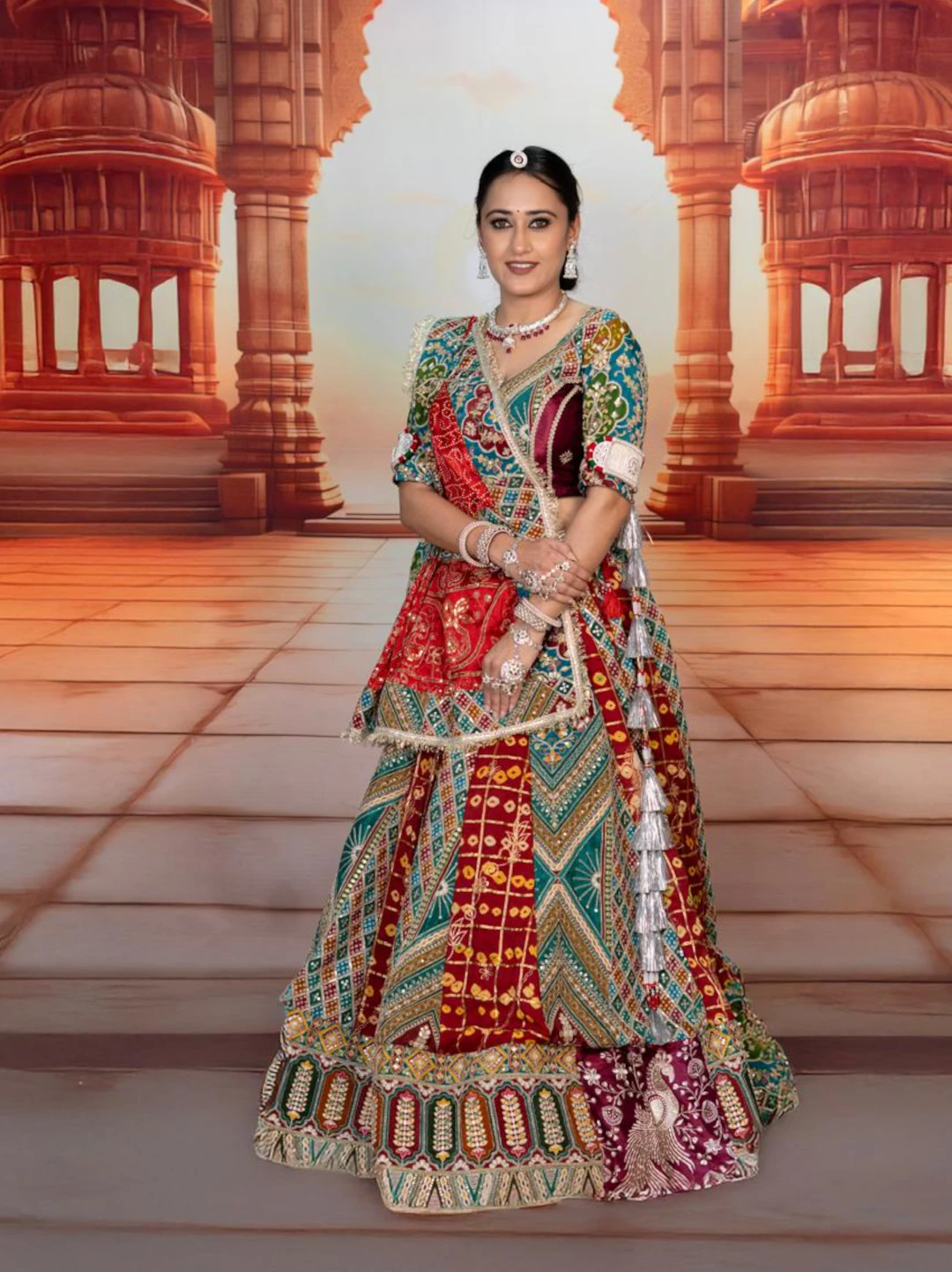 Multicolour Bridal Dress