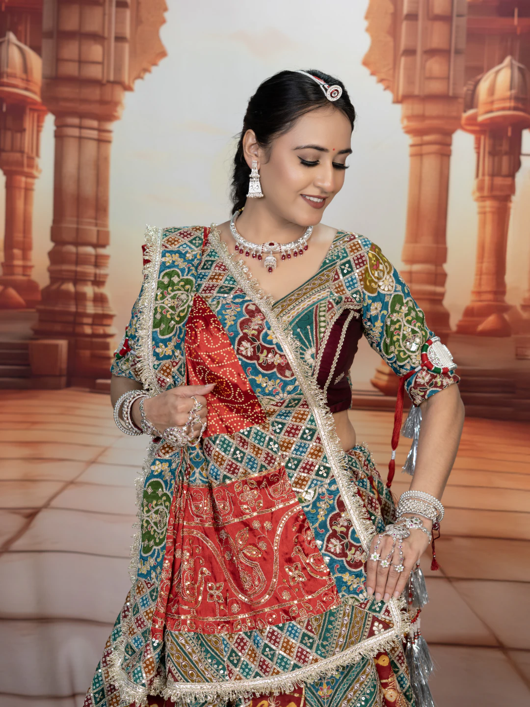 Multicolour Bridal Dress