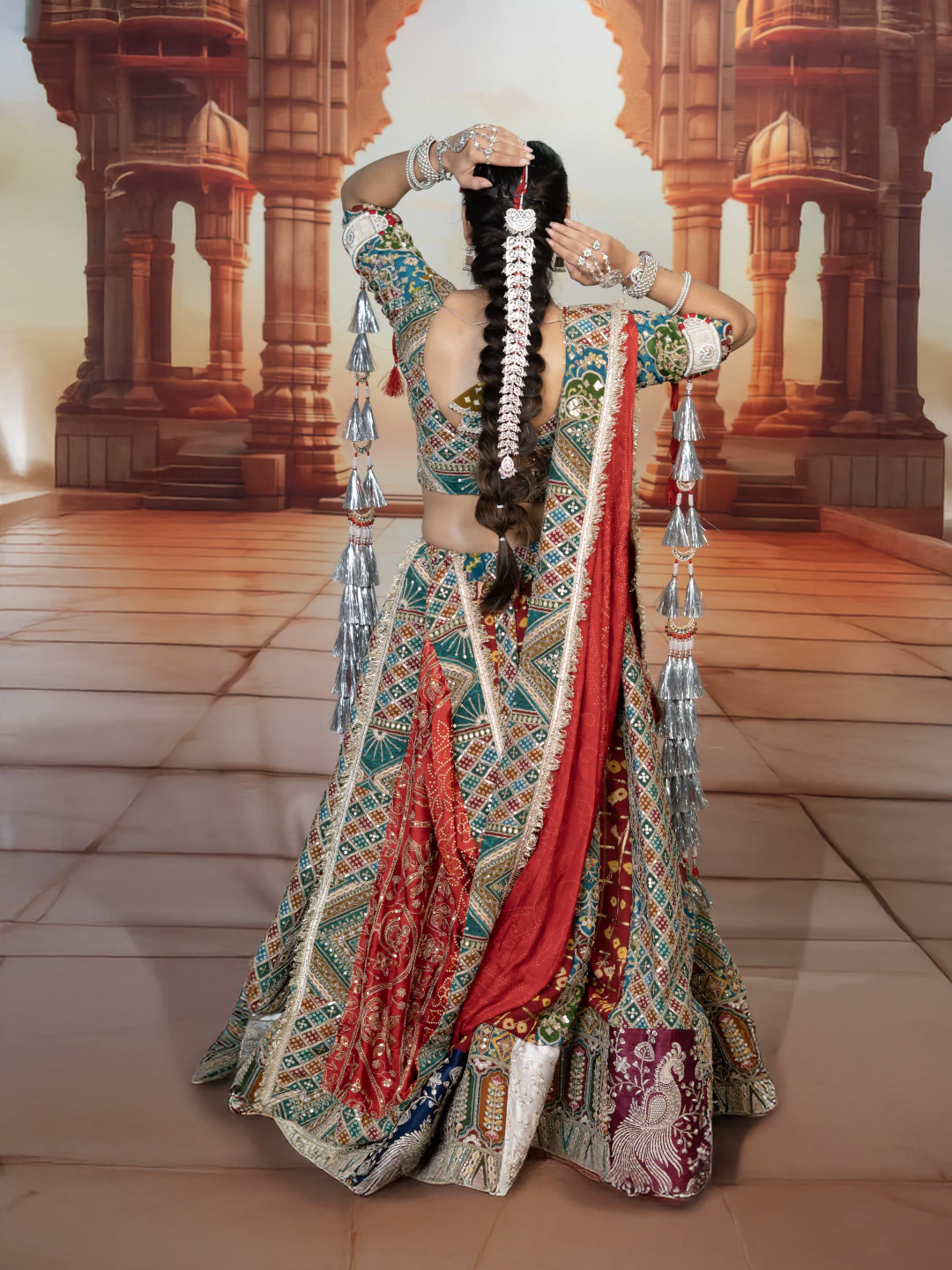 Multicolour Bridal Dress