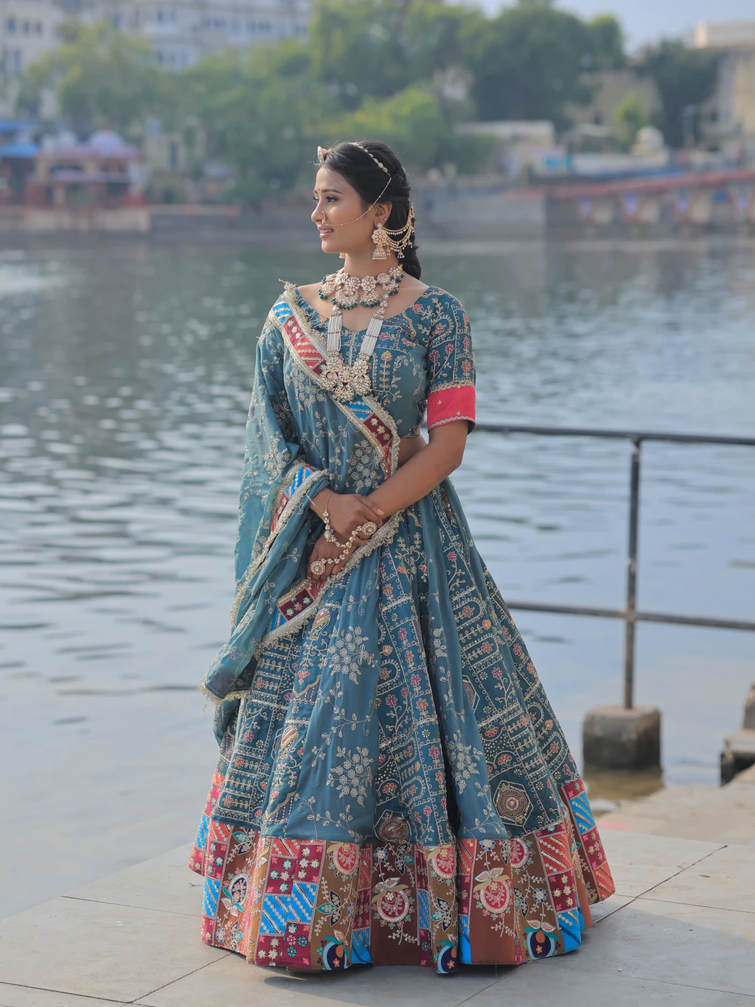Traditional Dress in Turquoise