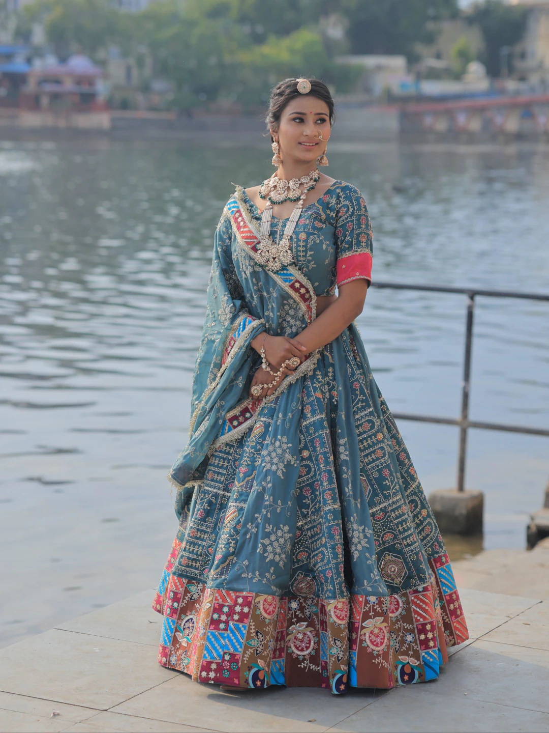 Traditional Dress in Turquoise