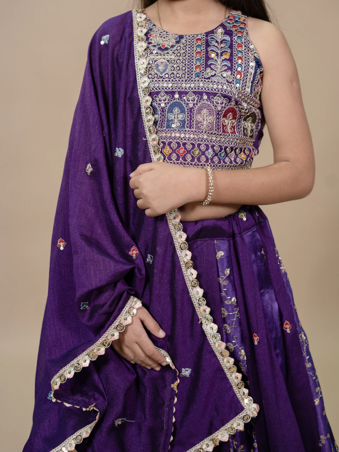Royal Purple Kids Lahenga
