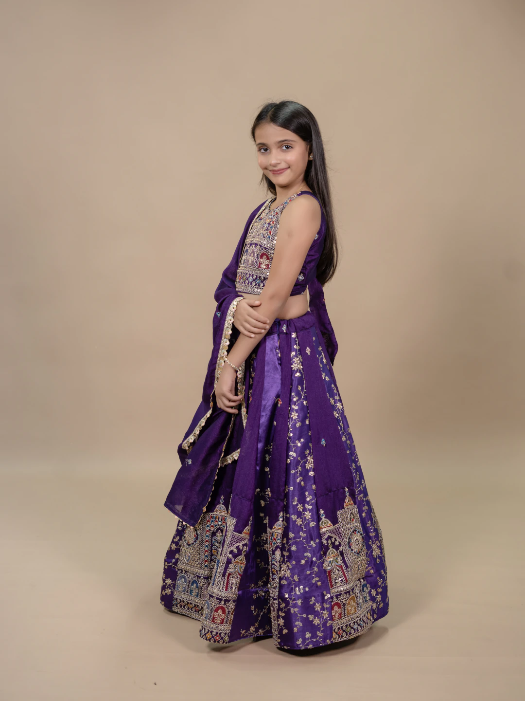 Royal Purple Kids Lahenga