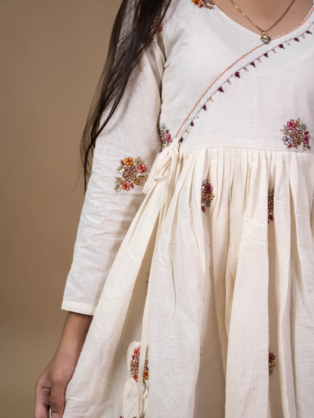 Elegant White Anarkali Kurti Set